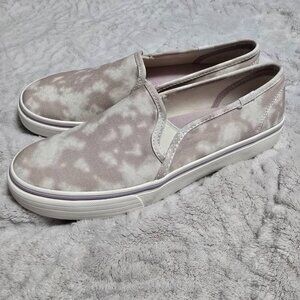 Keds Mauve Pink White Tie Dye Slip On Flat Sneakers Womens 7.5